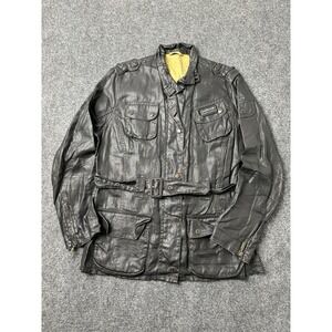 Womens Jacket Barbour International Beacon‎ Black Belted Waxed 2012, Size US 10